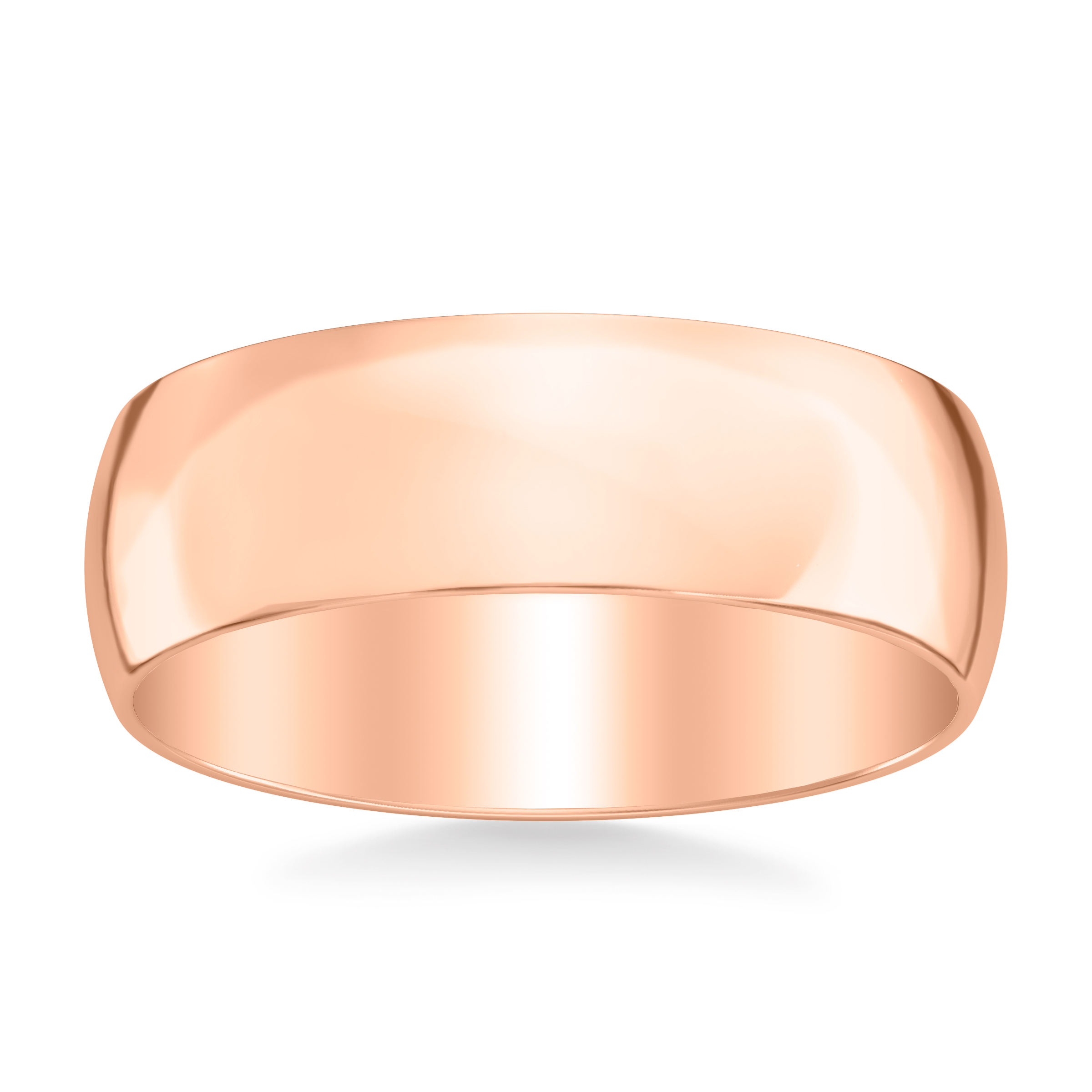 14K Rose Gold Low Dome Polished Band (7mm)