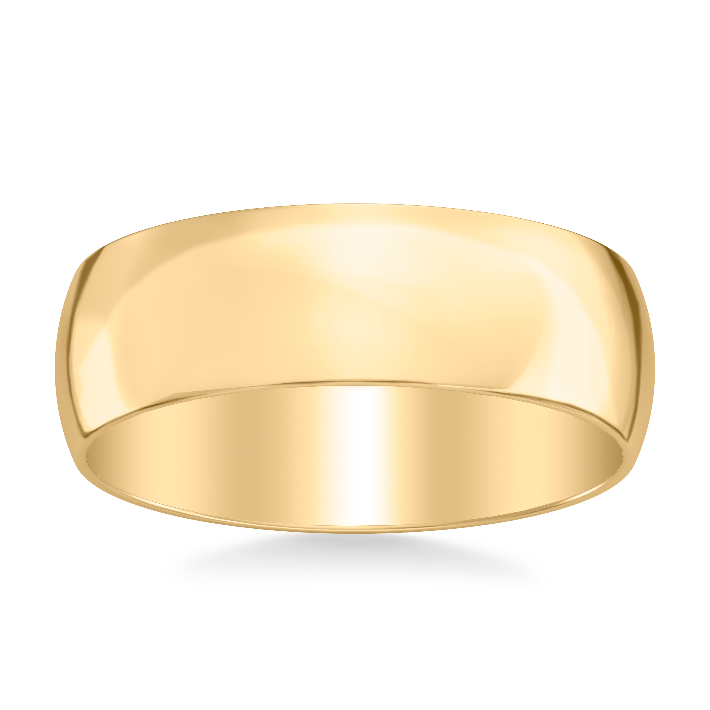 14K Yellow Gold Low Dome Polished Band (7mm)