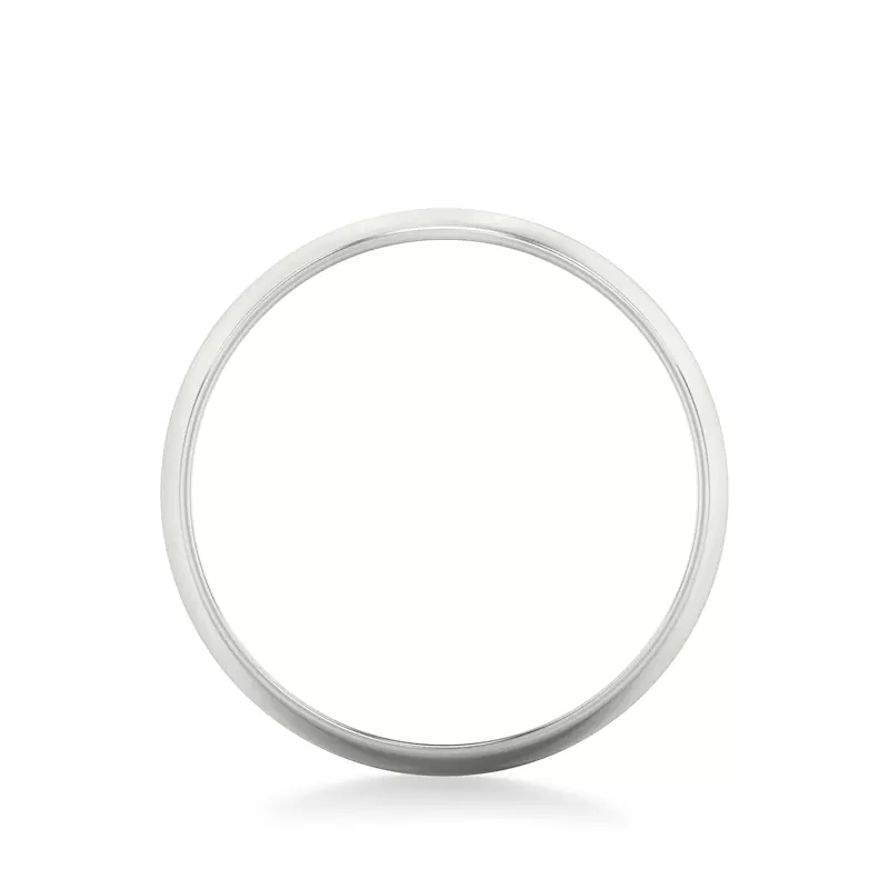 18K White Gold Low Dome Polished Band (7mm)