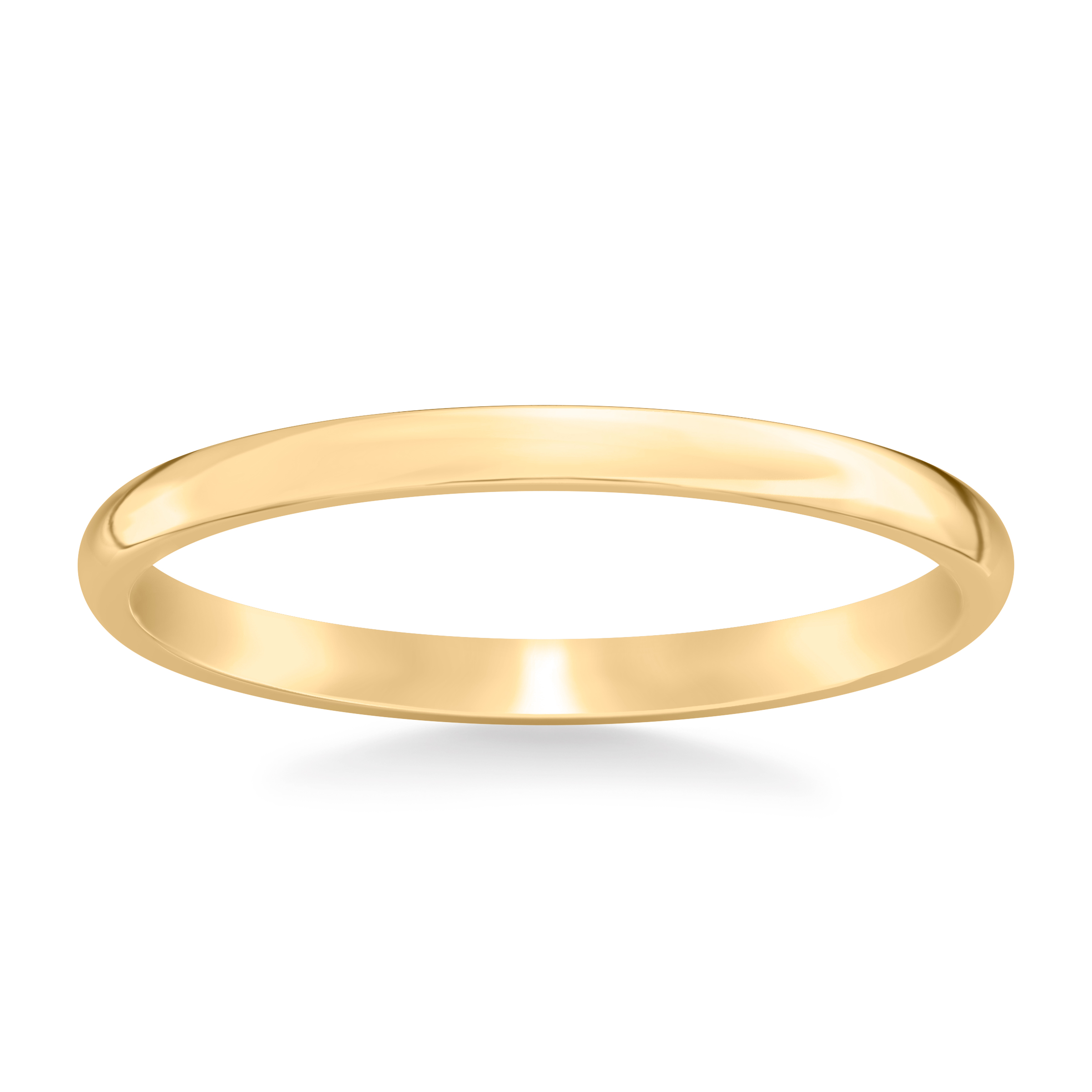 14K Yellow Gold Low Dome Comfort Fit Polished Band (2mm)