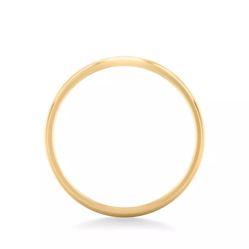 14K Yellow Gold Low Dome Comfort Fit Polished Band (2mm)