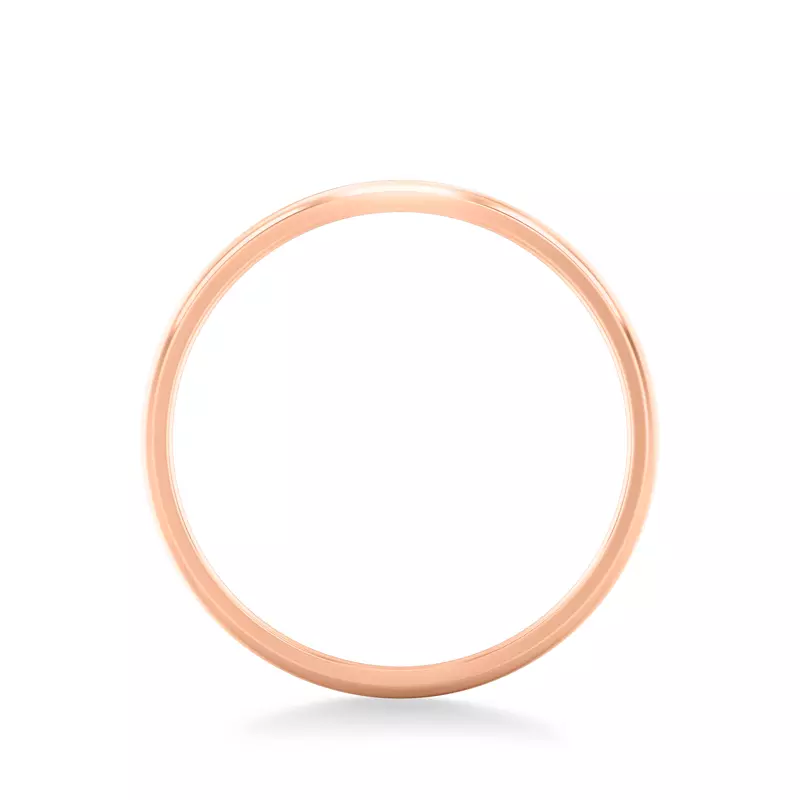 18K Rose Gold Low Dome Comfort Fit Polished Band (2mm)