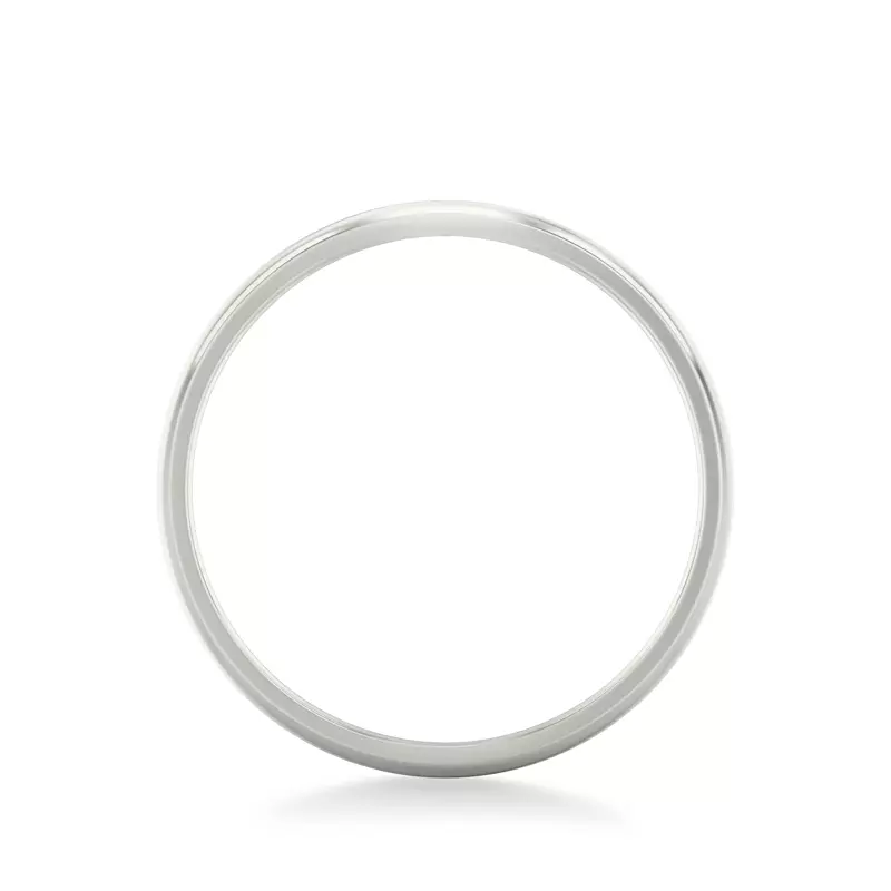 18K White Gold Low Dome Comfort Fit Polished Band (2mm)