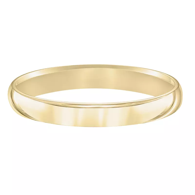 14K Yellow Gold Low Dome Comfort Fit Polished Band (3mm)