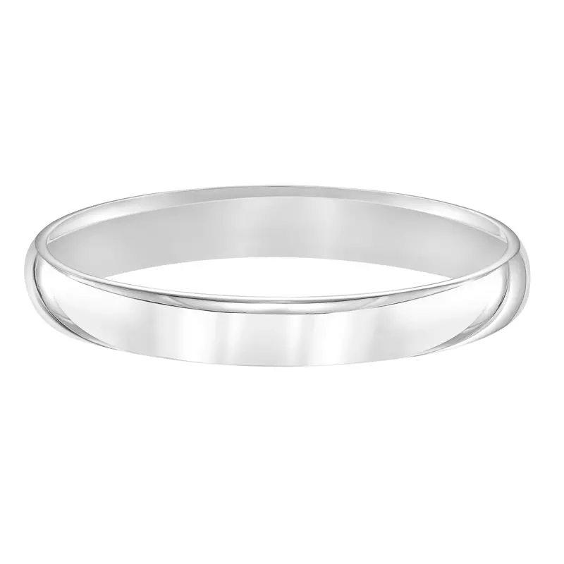 18K White Gold Low Dome Comfort Fit Polished Band (3mm)