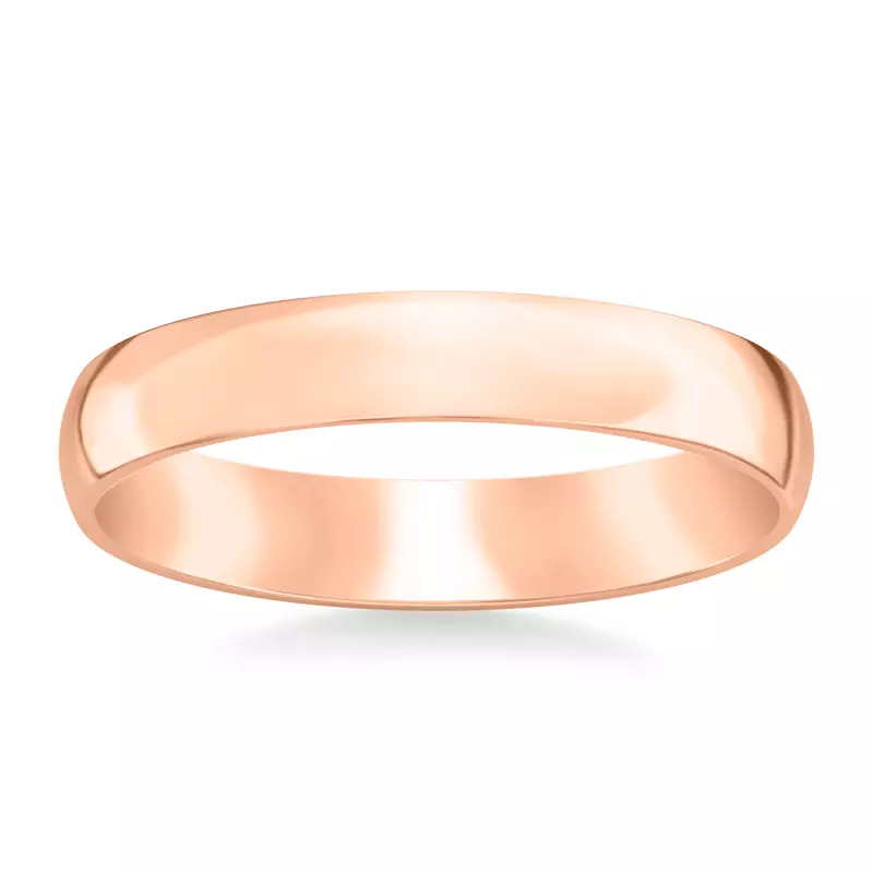 14K Rose Gold Low Dome Comfort Fit Polished Band (4mm)