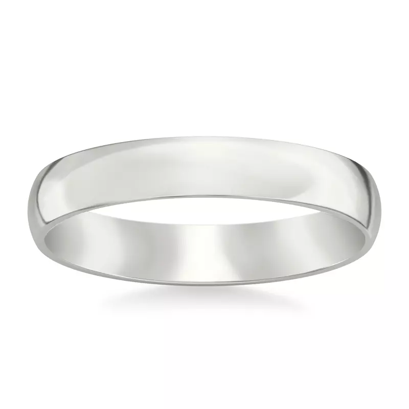 Platinum Low Dome Comfort Fit Polished Band (4mm)
