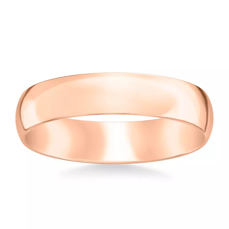 14K Rose Gold Low Dome Comfort Fit Polished Band (5mm)