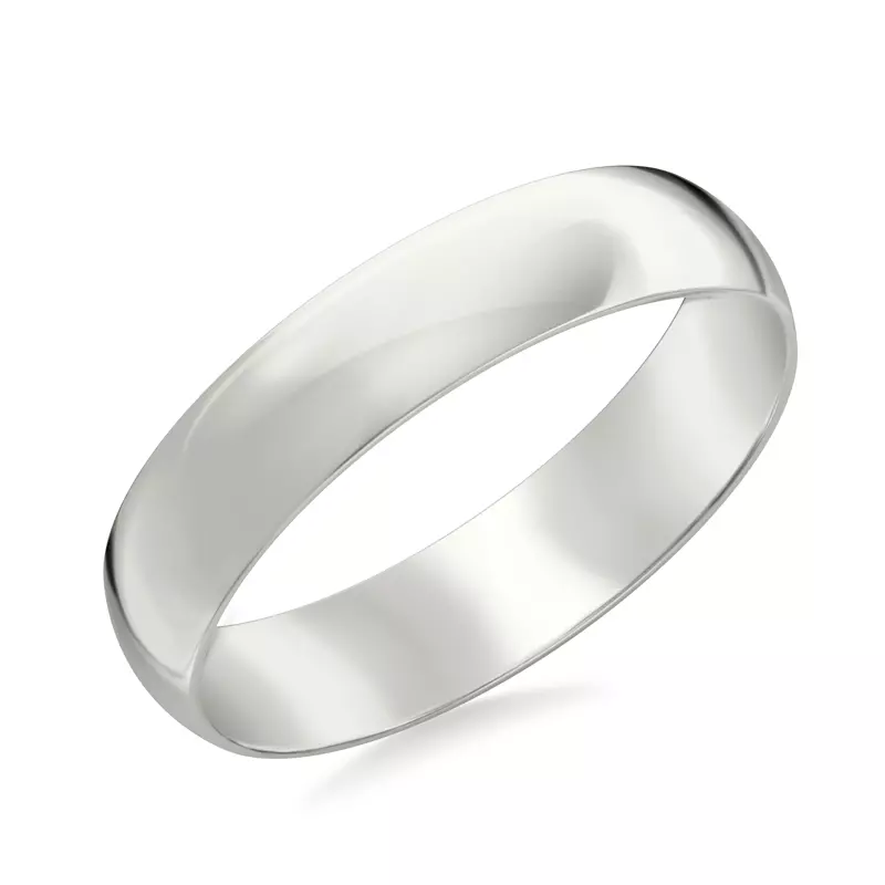 Platinum Low Dome Comfort Fit Polished Band (5mm)