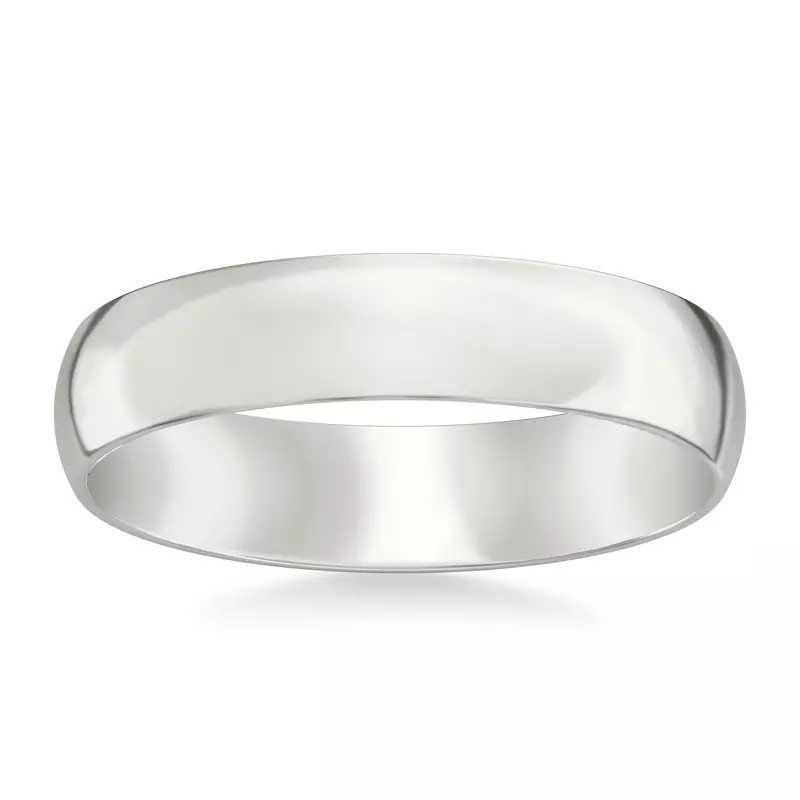 Platinum Low Dome Comfort Fit Polished Band (5mm)