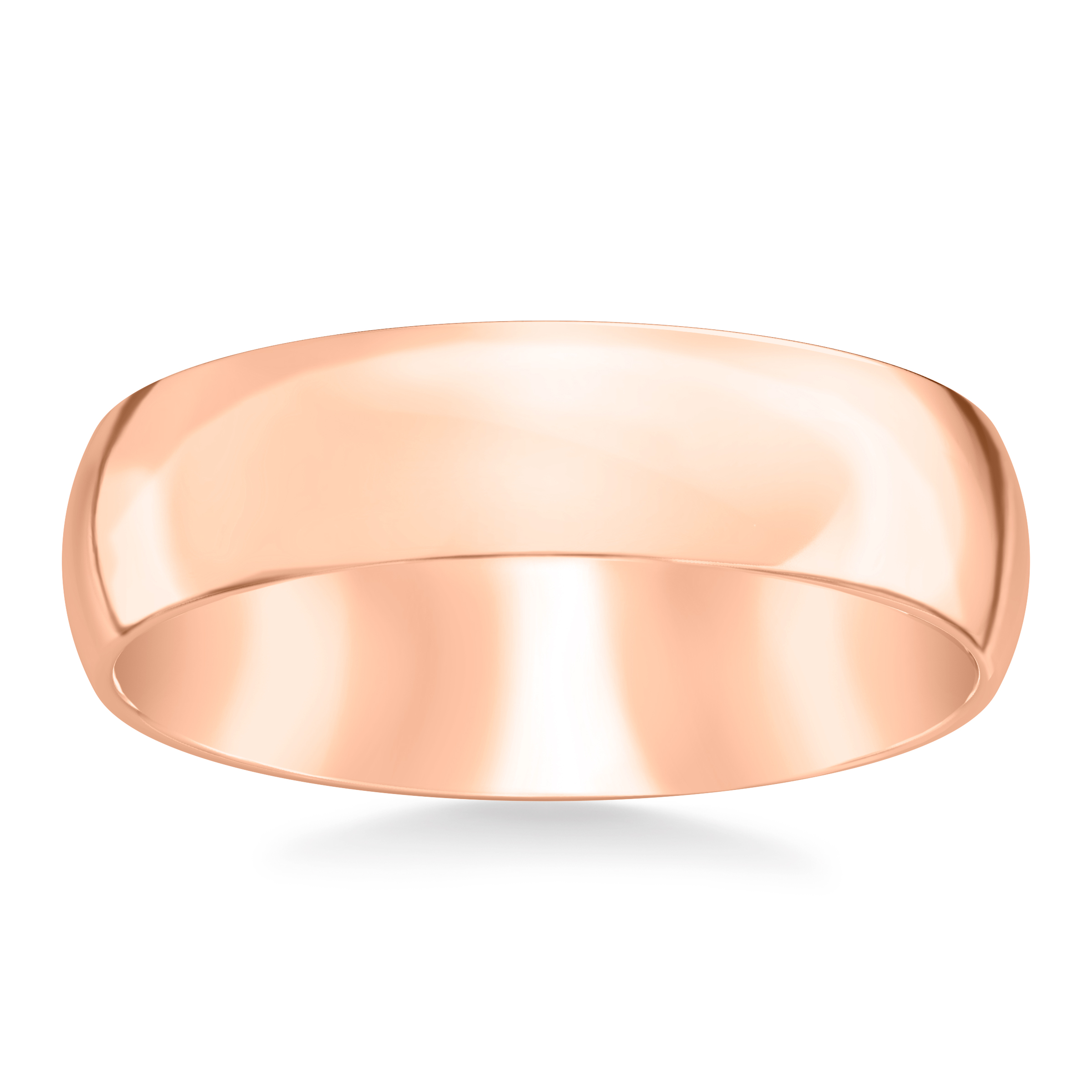 14K Rose Gold Low Dome Comfort Fit Polished Band (6mm)