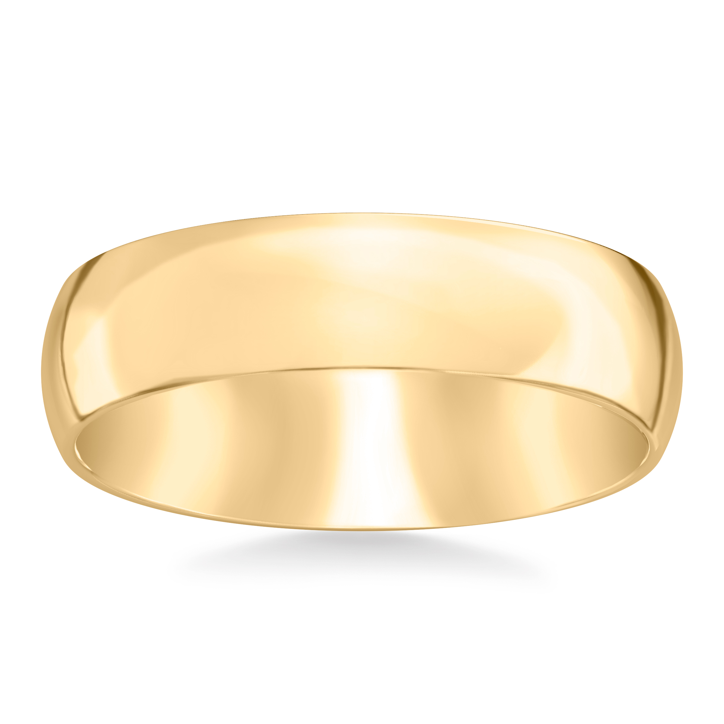 18K Yellow Gold Low Dome Comfort Fit Polished Band (6mm)