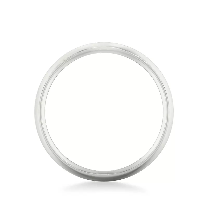 14K White Gold Low Dome Comfort Fit Polished Band (7mm)