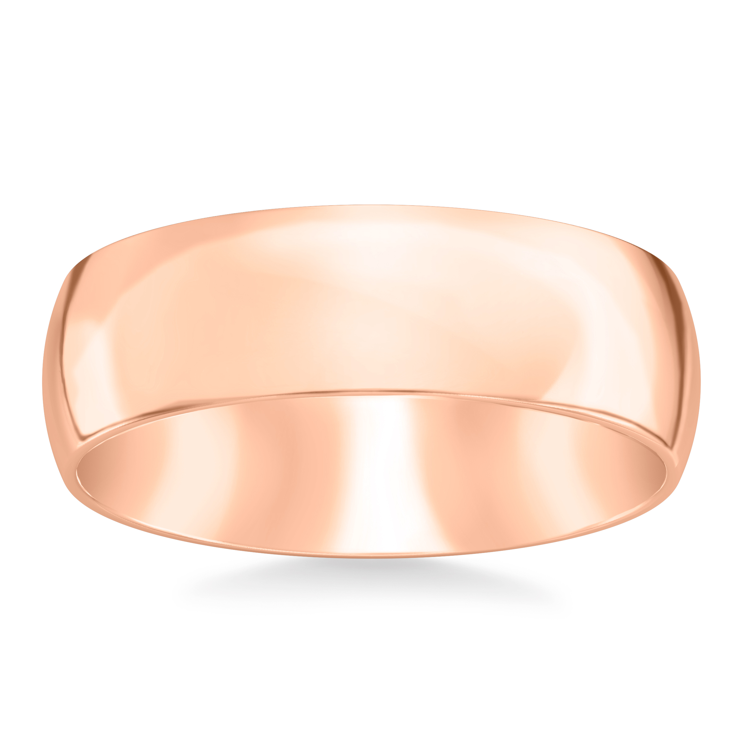 18K Rose Gold Low Dome Comfort Fit Polished Band (7mm)