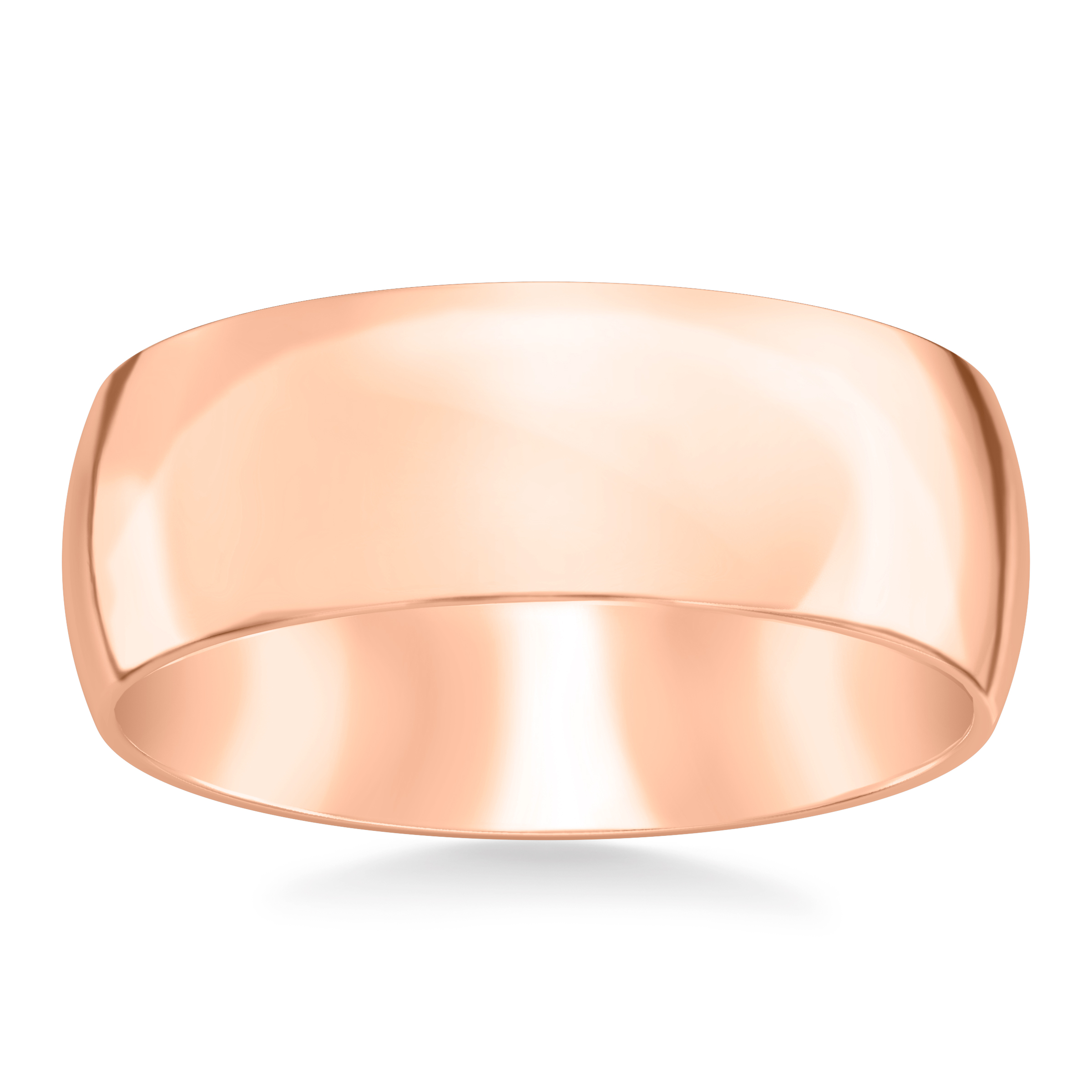 14K Rose Gold Low Dome Comfort Fit Polished Band (8mm)