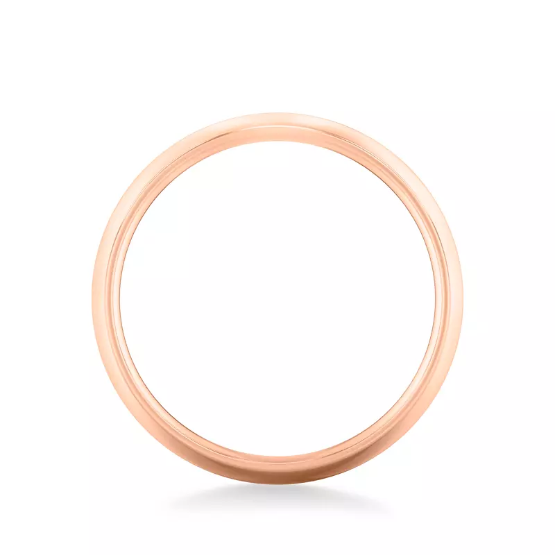 14K Rose Gold Low Dome Comfort Fit Polished Band (8mm)