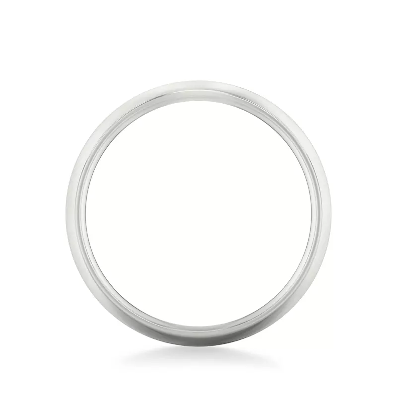 14K White Gold Low Dome Comfort Fit Polished Band (8mm)