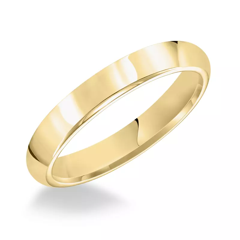 14K Yellow Gold High Dome Comfort Fit Polished Band (3mm)