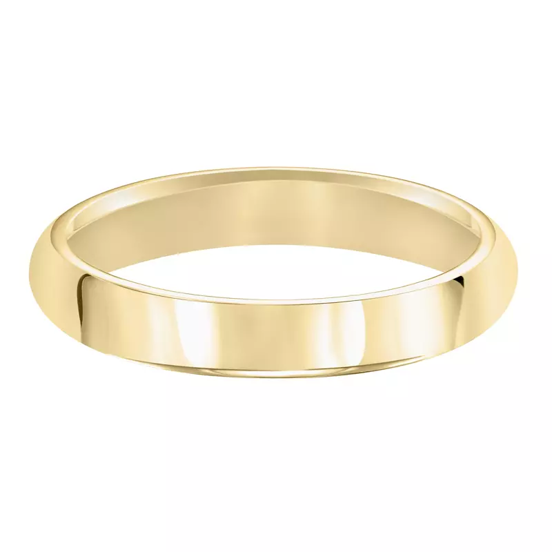 14K Yellow Gold High Dome Comfort Fit Polished Band (3mm)