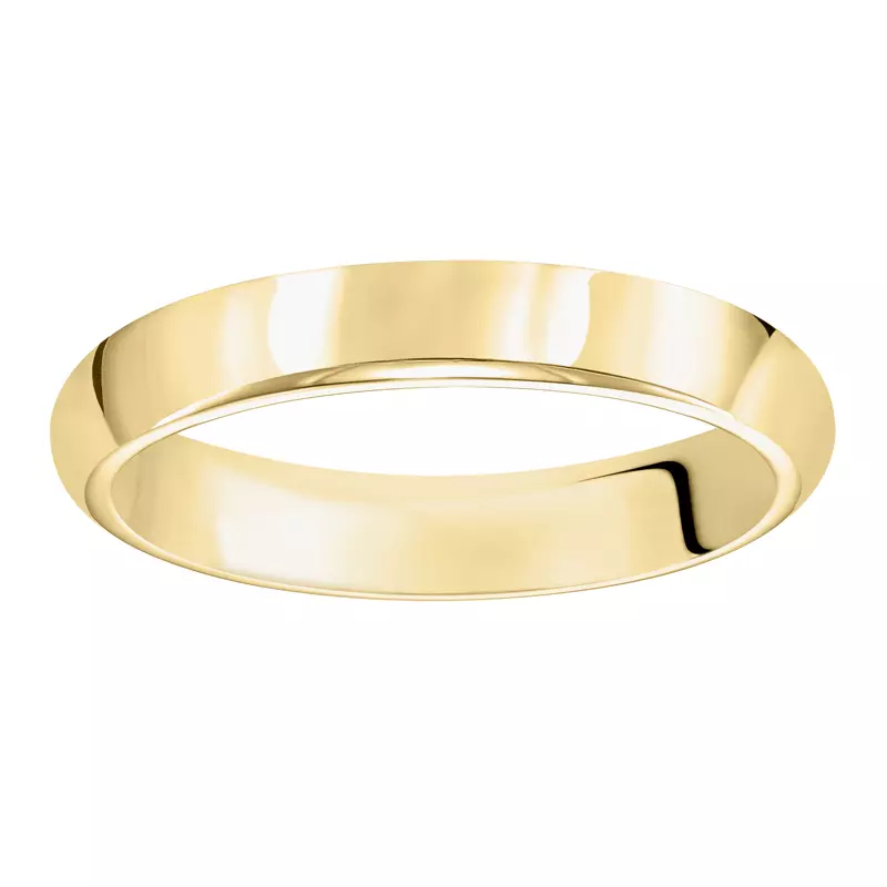 14K Yellow Gold High Dome Comfort Fit Polished Band (3mm)