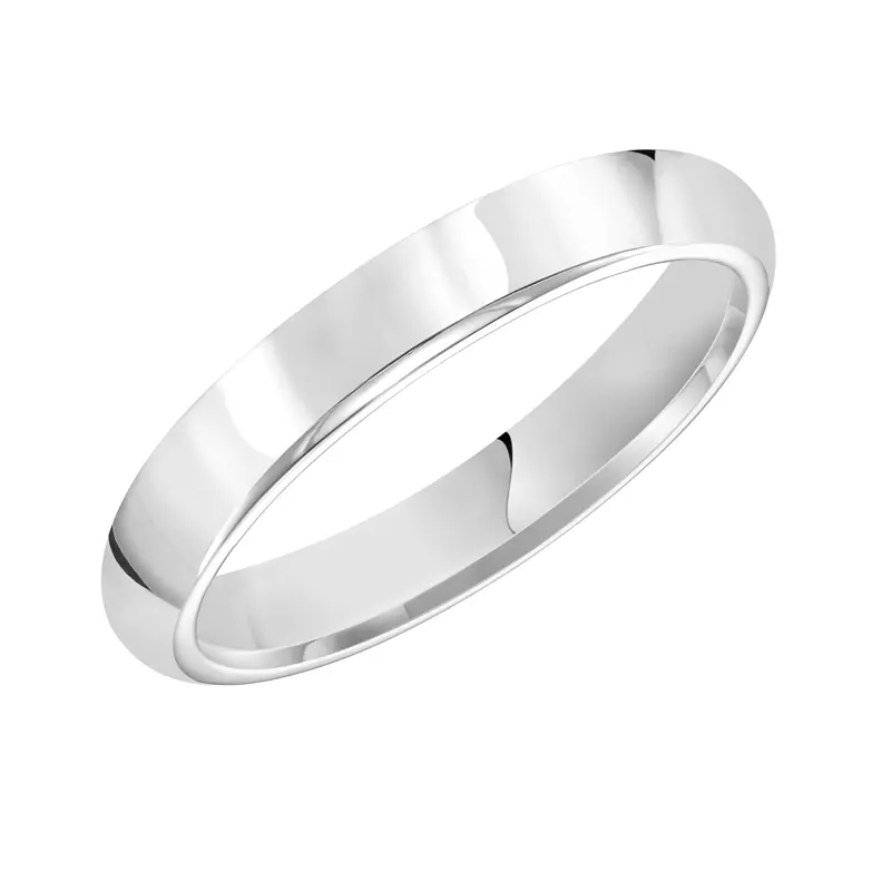 14K White Gold High Dome Comfort Fit Polished Band (4mm)