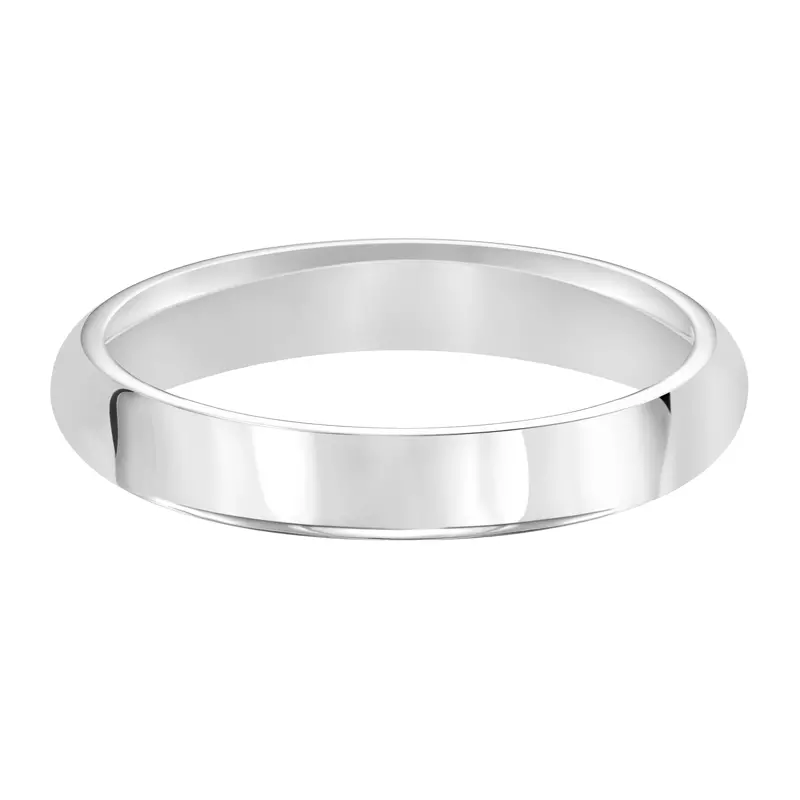 14K White Gold High Dome Comfort Fit Polished Band (4mm)