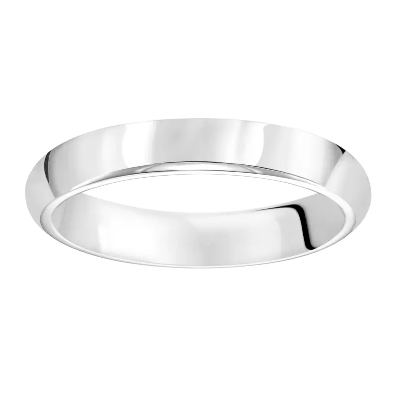 14K White Gold High Dome Comfort Fit Polished Band (4mm)