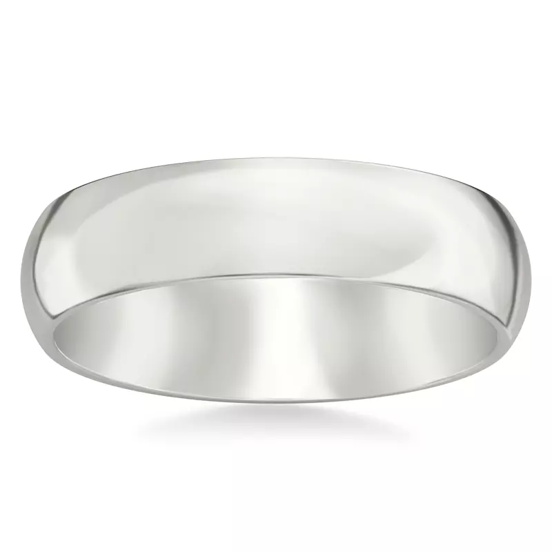 Platinum High Dome Comfort Fit Polished Band (6mm)
