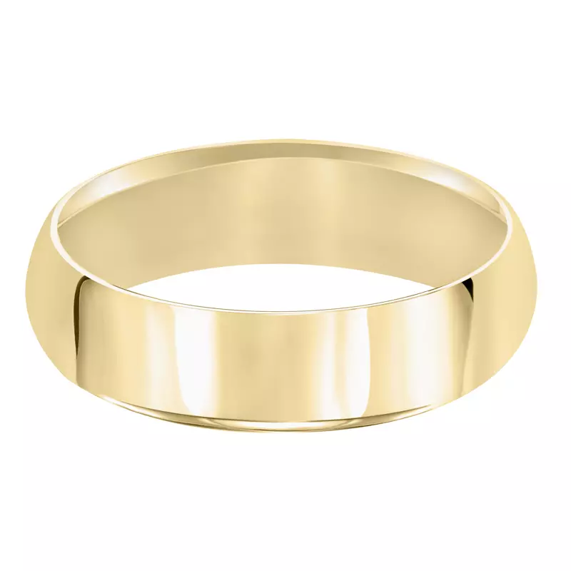 18K Yellow Gold High Dome Comfort Fit Polished Band (7mm)