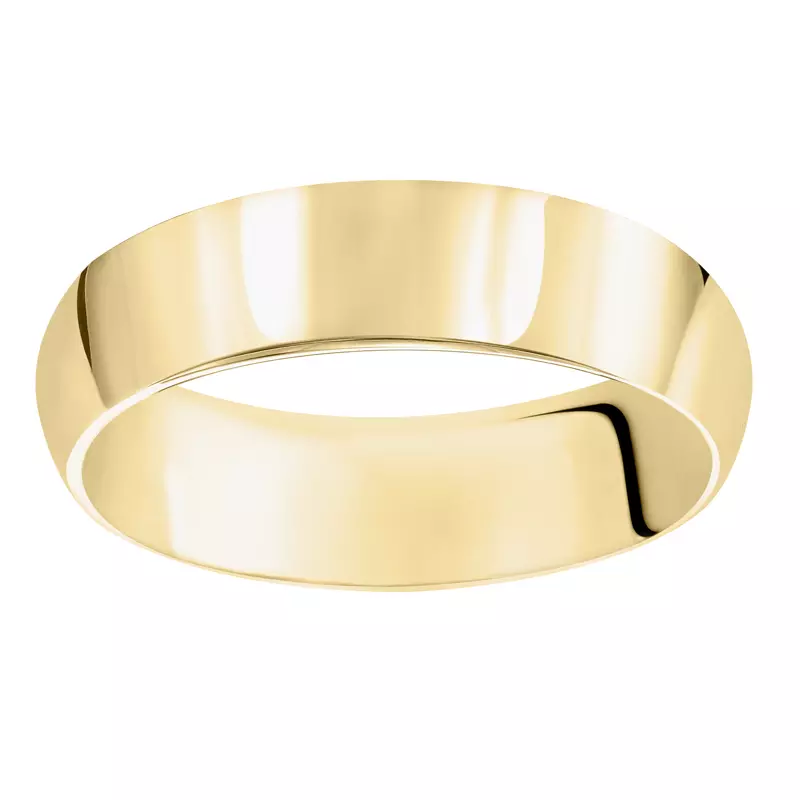 18K Yellow Gold High Dome Comfort Fit Polished Band (7mm)