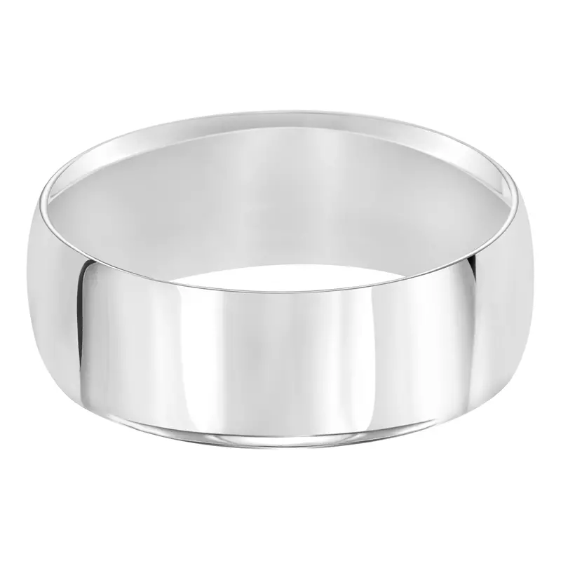 Platinum High Dome Comfort Fit Polished Band (8mm)