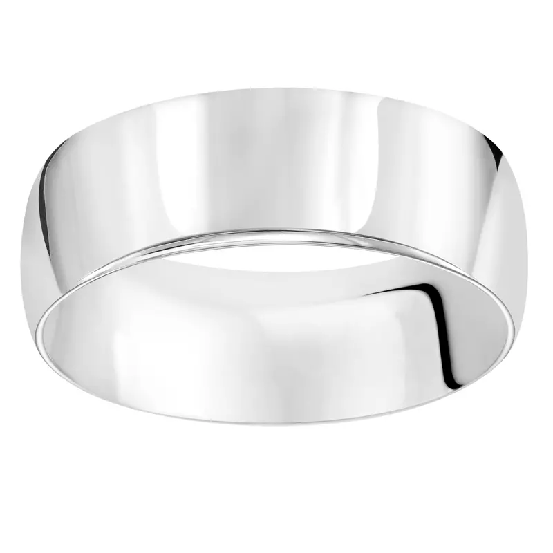 Platinum High Dome Comfort Fit Polished Band (8mm)