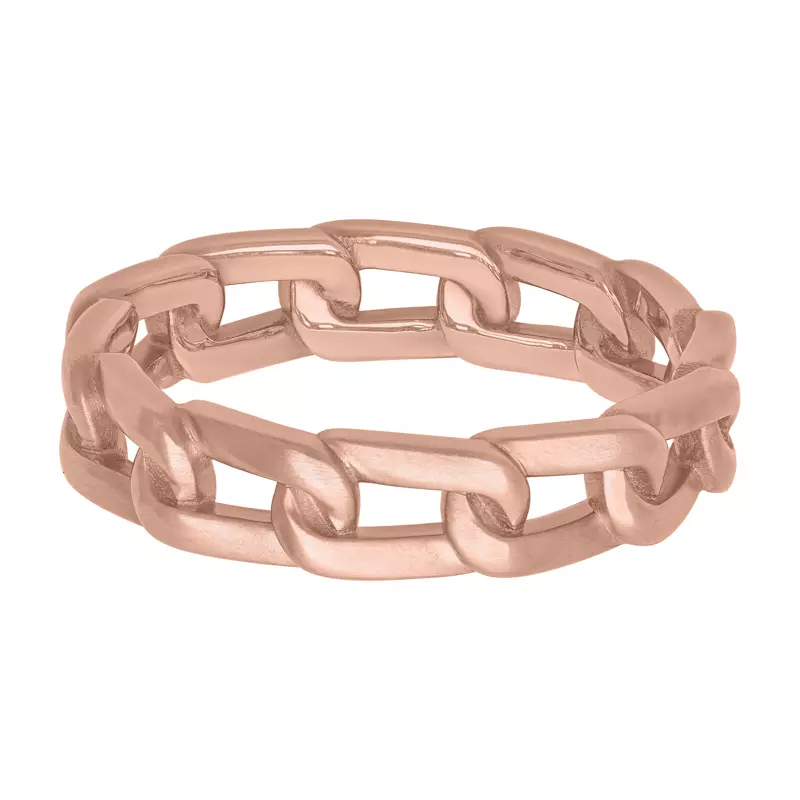 14K Rose Gold Brushed Horizontal Link Band (5mm)