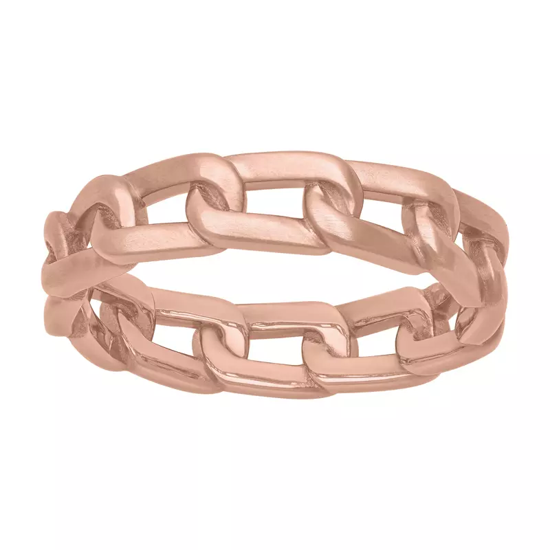 14K Rose Gold Brushed Horizontal Link Band (5mm)