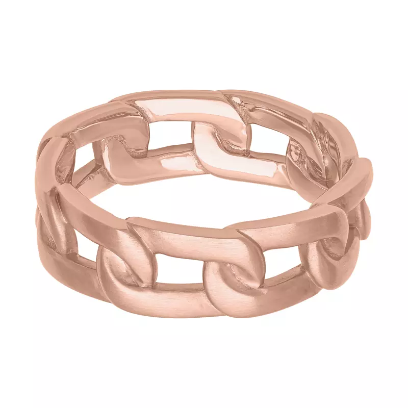 14K Rose Gold Brushed Horizontal Link Band (7mm)