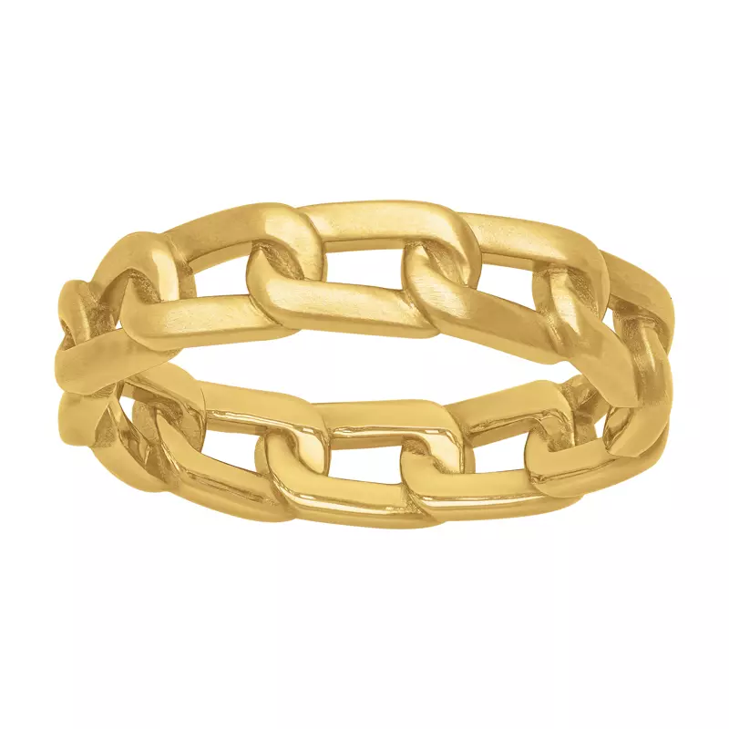 14K Yellow Gold Brushed Horizontal Link Band (5mm)