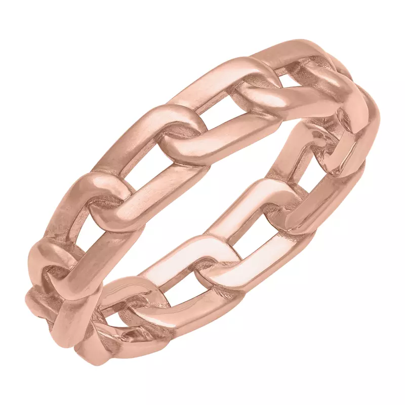18K Rose Gold Brushed Horizontal Link Band (5mm)