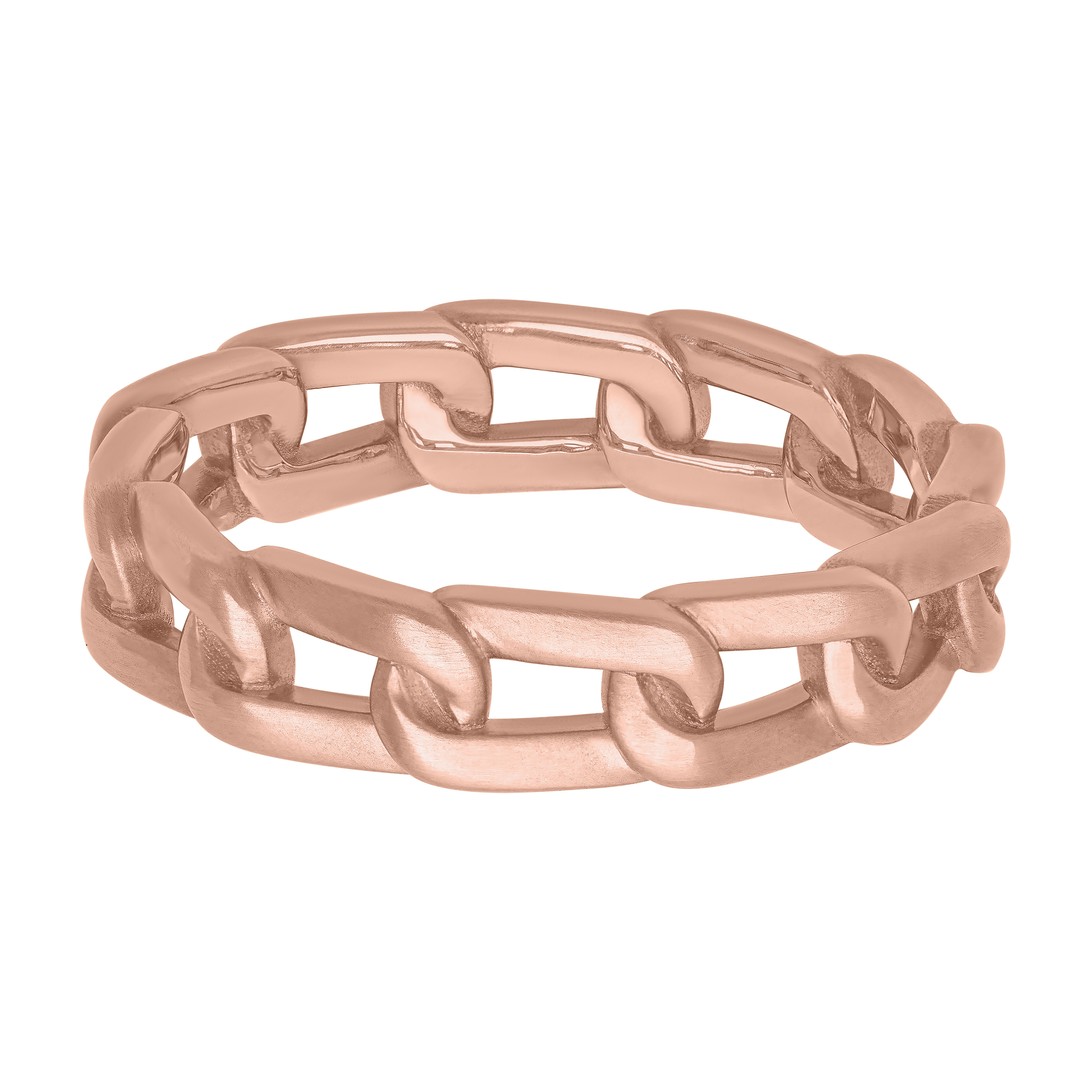 18K Rose Gold Brushed Horizontal Link Band (5mm)