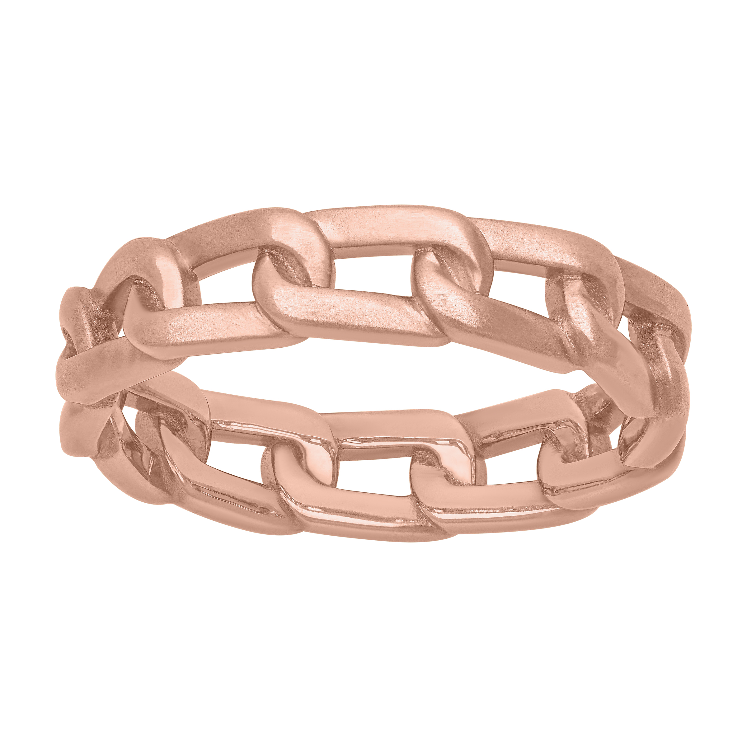 18K Rose Gold Brushed Horizontal Link Band (5mm)