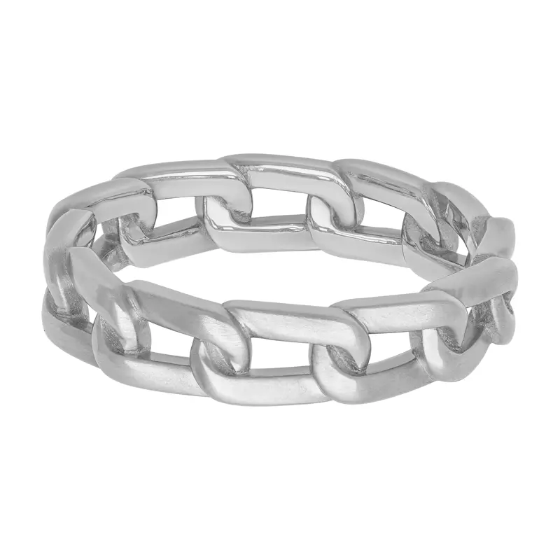 Platinum Brushed Horizontal Link Band (5mm)