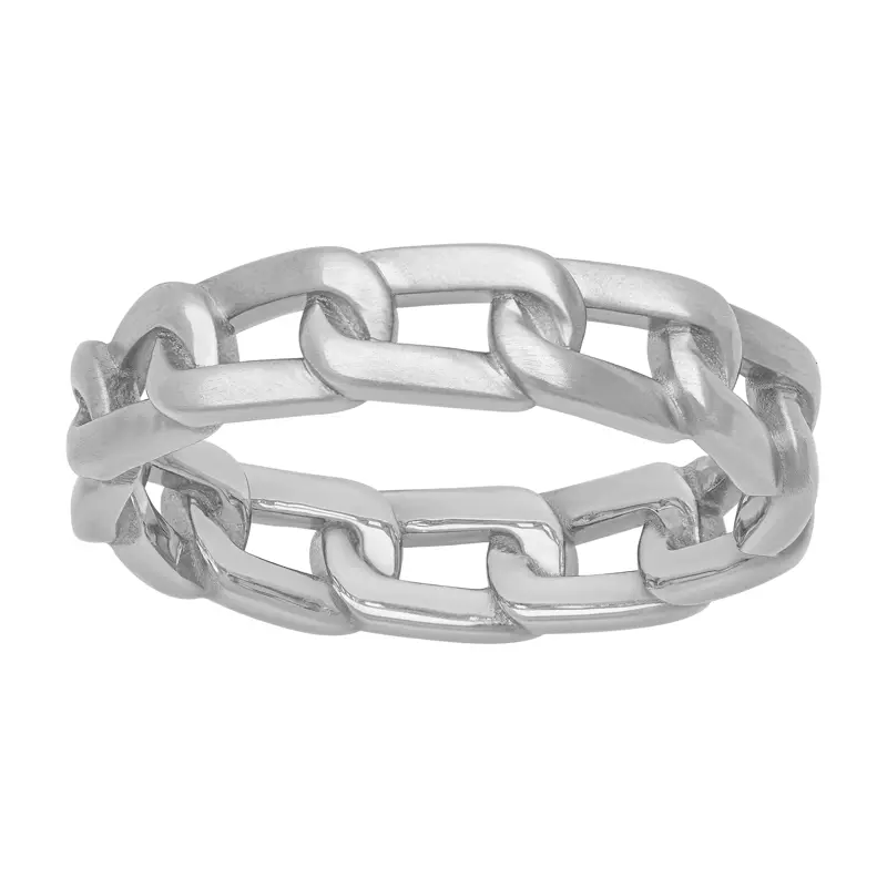 Platinum Brushed Horizontal Link Band (5mm)
