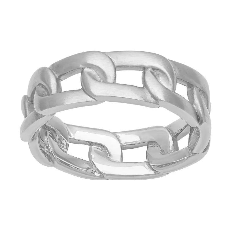Platinum Brushed Horizontal Link Band (7mm)