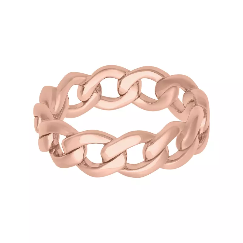 14K Rose Gold Curb Link Band (7mm)