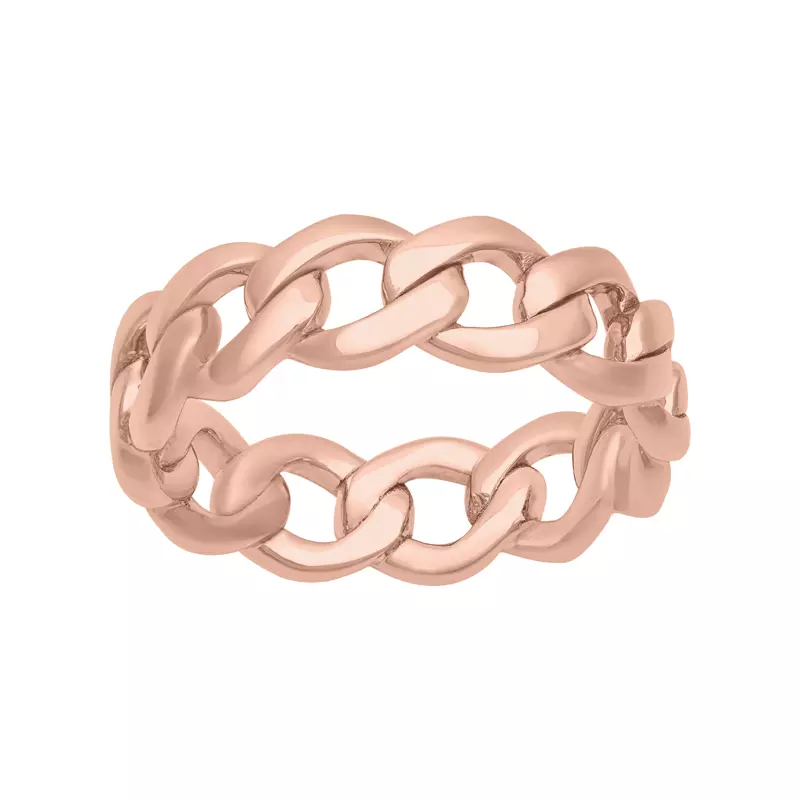 14K Rose Gold Curb Link Band (7mm)