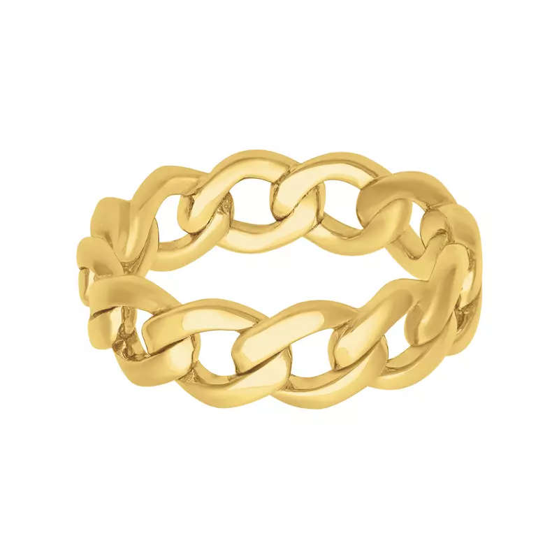 14K Yellow Gold Curb Link Band (7mm)