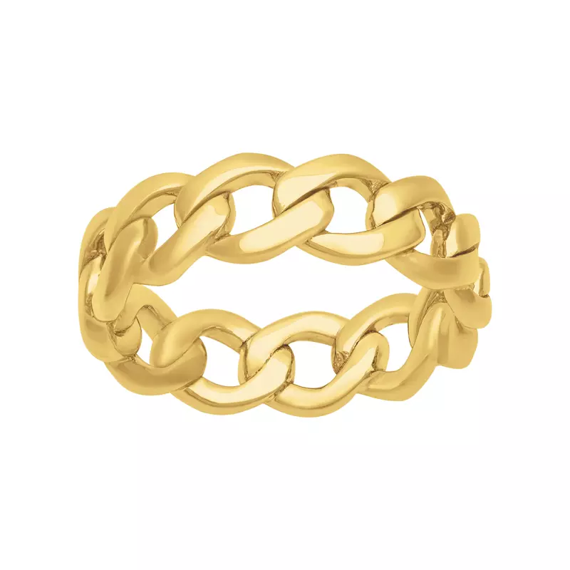 14K Yellow Gold Curb Link Band (7mm)