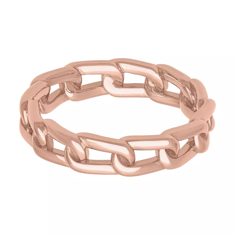 14K Rose Gold Polished Horizontal Link Band (5mm)