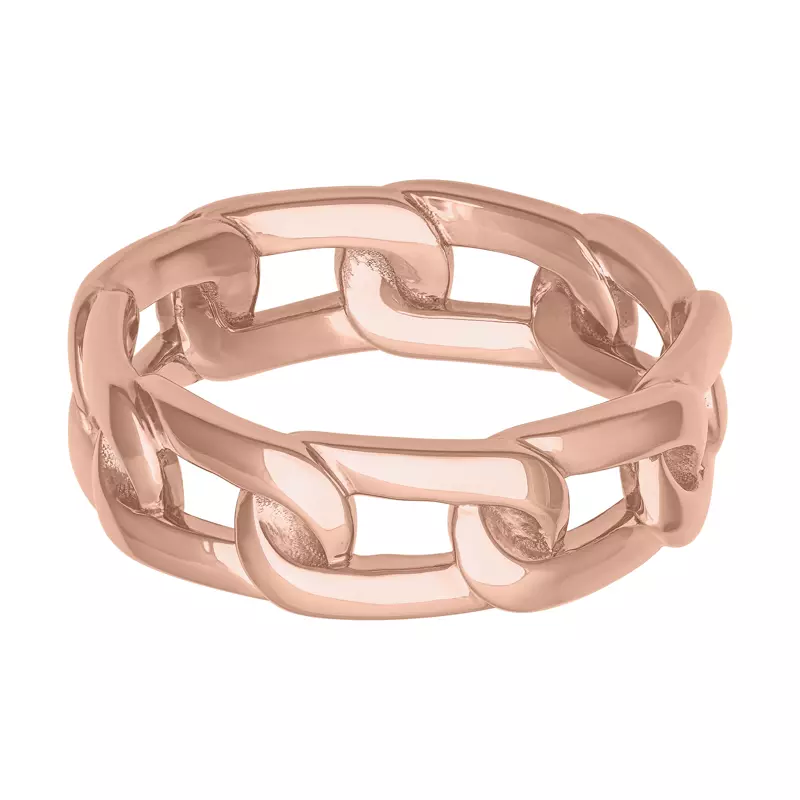 14K Rose Gold Polished Horizontal Link Band (7mm)