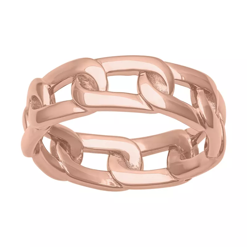 14K Rose Gold Polished Horizontal Link Band (7mm)