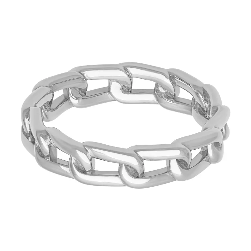 14K White Gold Polished Horizontal Link Band (5mm)